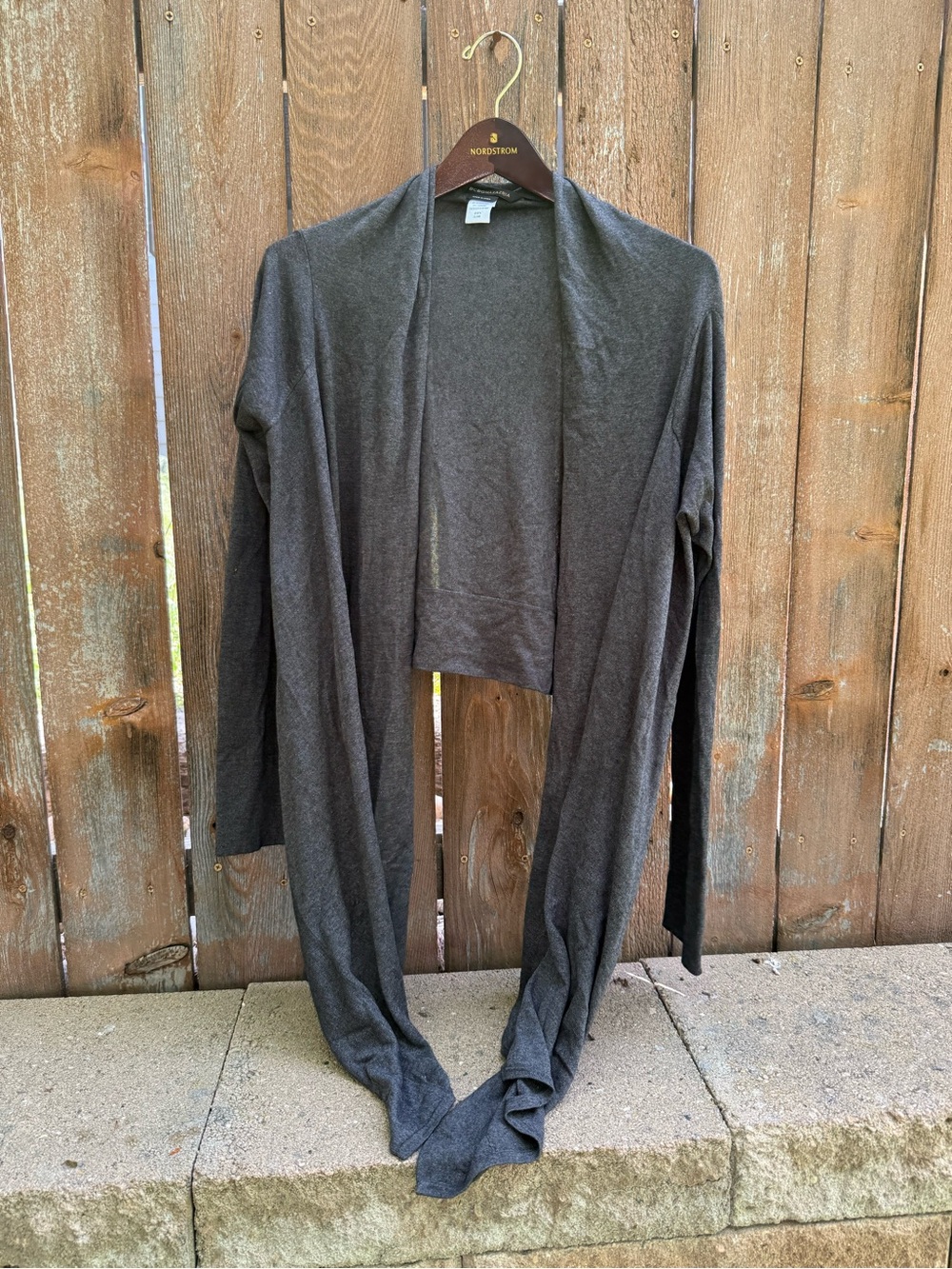 BCBGMaxAzria Women’s Gray Waterfall Silk Cashmere Cardigan Size Small/Medium